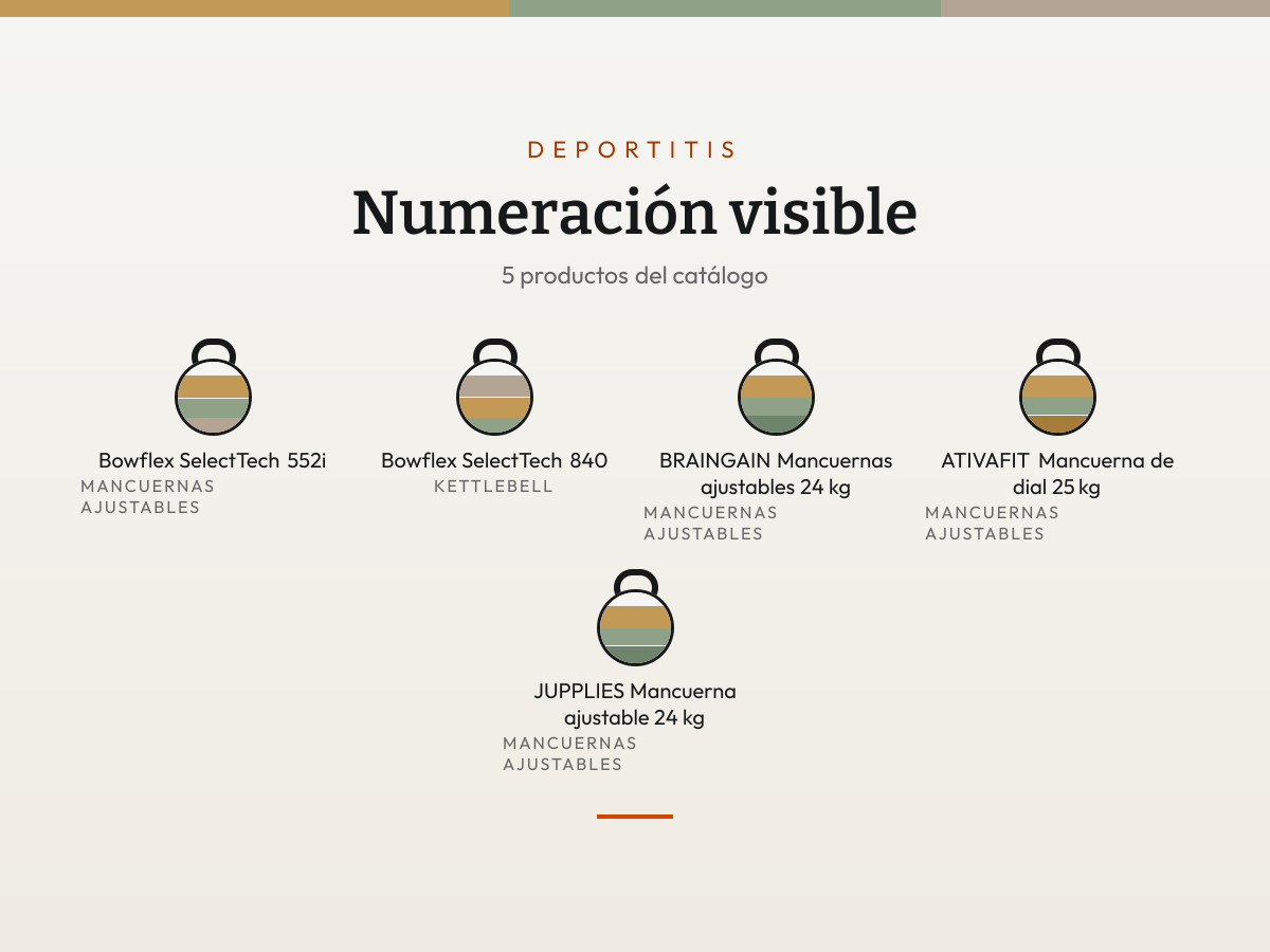Mosaico de Numeración visible: sus productos en fichas de color
