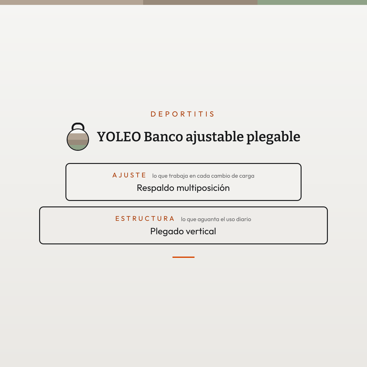 Desglose de componentes de Banco ajustable plegable — contacto, ajuste y estructura