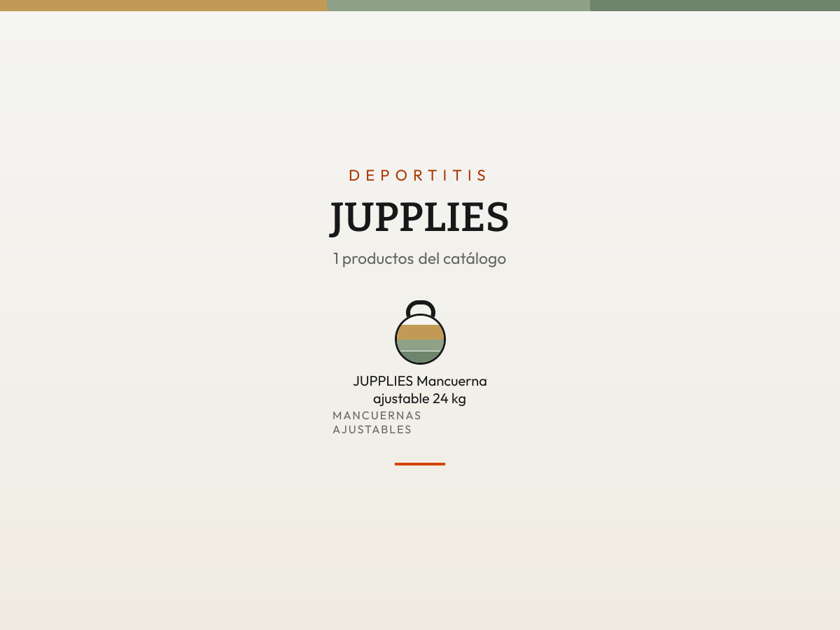 Mosaico de JUPPLIES: sus productos en fichas de color