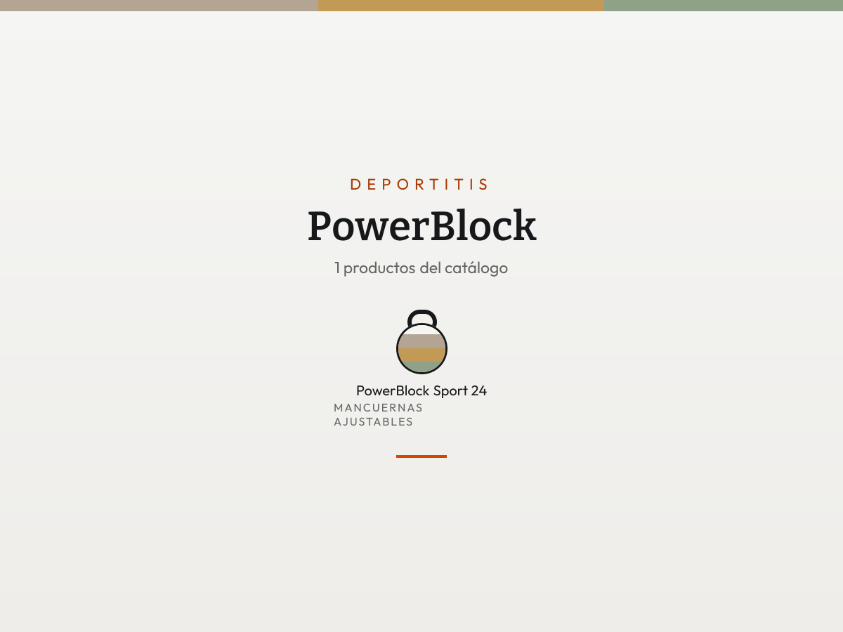 Mosaico de PowerBlock: sus productos en fichas de color