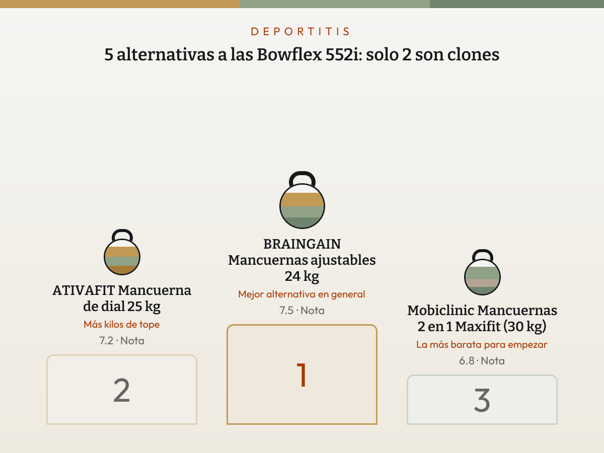 Podio de la guía — los tres elegidos y para quién es cada uno