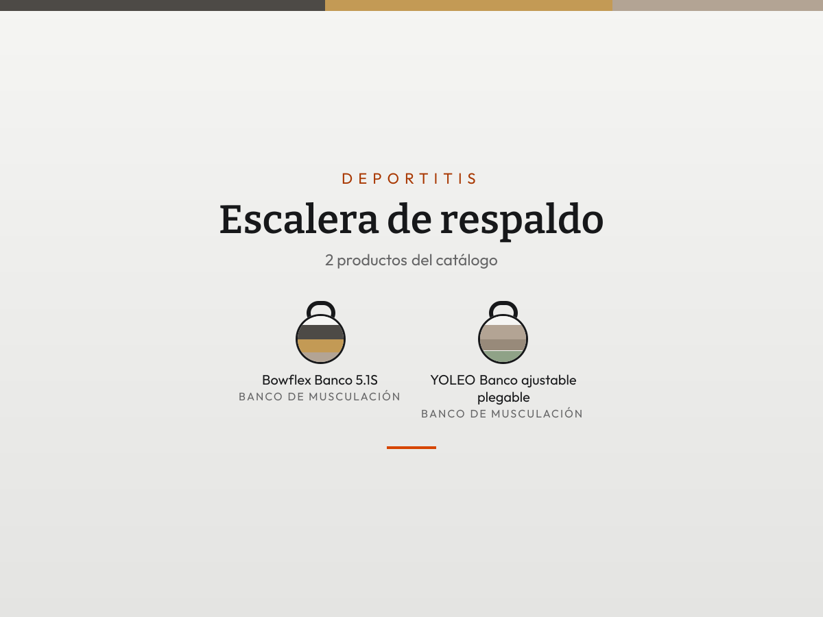 Mosaico de Escalera de respaldo: sus productos en fichas de color